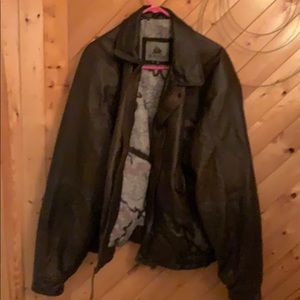 Men’s Leather Bomber Jacket